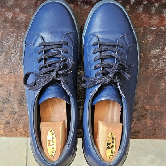 Italic Men's Cadence Tonal Midnight Blue Leather Sneakers, Sz 13 - Picture 6 of 16